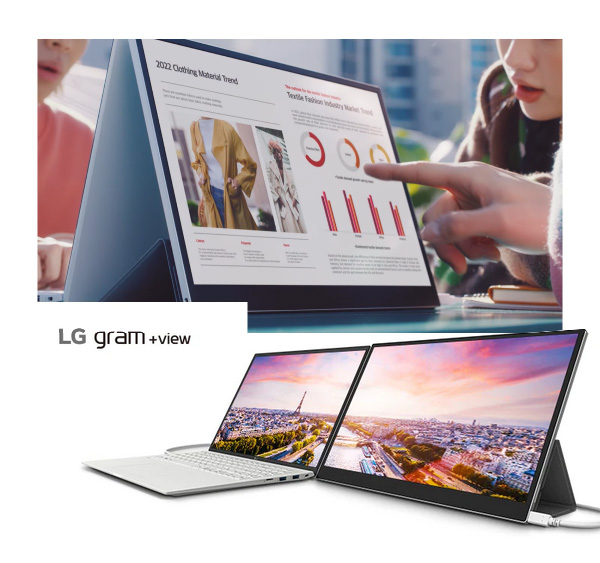 LG 16MQ70 16" WQXGA Portable USB-C IPS Monitor - Desktop Overview 1