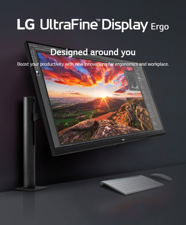 LG 32UN880-B UltraFine Ergo 31.5" 4K UHD HDR10 IPS Monitor with USB-C - Desktop Overview 1