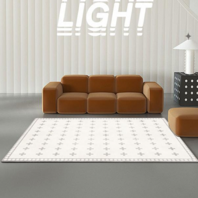 Faux Lambswool Modern Living Room Rug Light