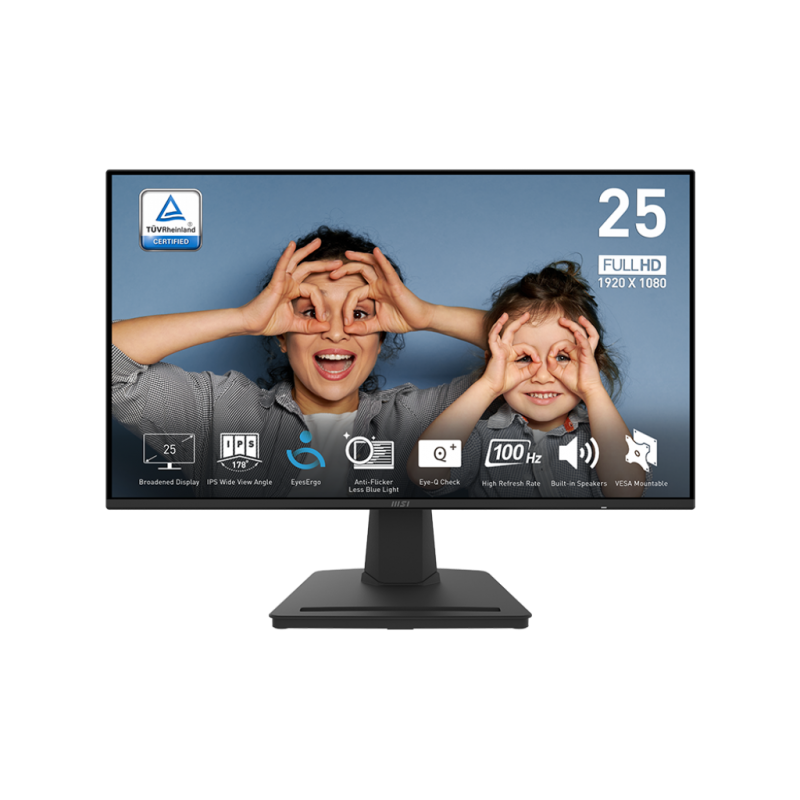 MSI 24.5"/IPS/Black/FHD/100Hz/1ms/VGA,HDMI/Speakers/3Y - PRO MP252