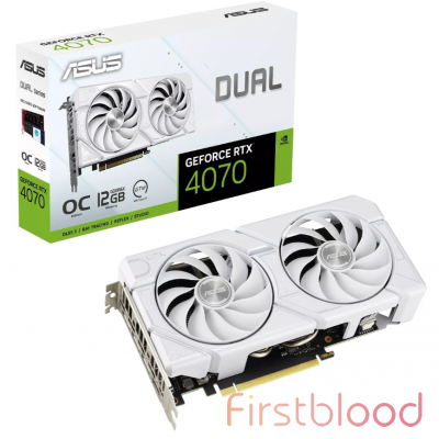 华硕 Dual OC RTX 4070 EVO 12GB 游戏显卡 - 白色