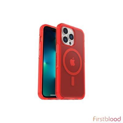 OtterBox Apple iPhone 13 Pro Symmetry Series+ 透明 Antimicrobial 保护壳 for MagSafe - In The Red (77-83642), 3X Military Standard Drop Protection