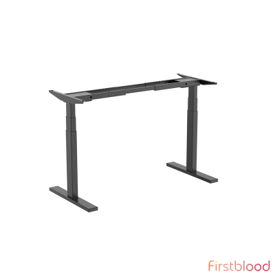 Brateck High performance 3-Stage Dual Motor Sit-Stand Desk 1000~1500x600x620~1280mm (Black FRAME ONLY); Suggest Tabletop Size:(1200~1700)x(600~900)mm
