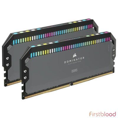 海盗船 Dominator Platinum RGB 32GB (2x16GB) DDR5 6000Mhz 台式机内存 -  黑色