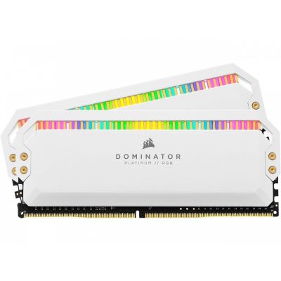 海盗船 统治者铂金 RGB DDR4 16GB (2x8GB) 3600MHz 内存条 白色 RGB C18