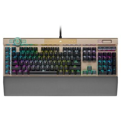 海盗船 K100 RGB 机械键盘 游戏键盘 全尺寸 光轴 金色