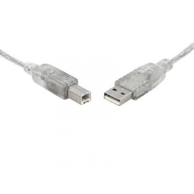 8Ware USB 2.0 数据线 0.5米 (50厘米) A 转 B 透明金属护套UL认证