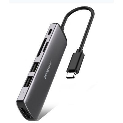 mbeat Elite X6 6合1多功能USB-C集线器-1个USB-C PD电源60W（5V?20V / 3A），1个HDMI 1.4b 4K / 30Hz，2个USB 3.0