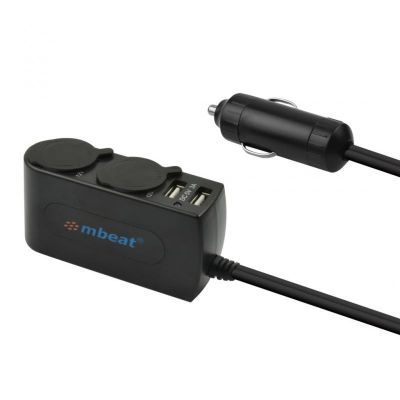 mbeat 3A / 15W双端口USB 点烟适配器 车载充电器-2个USB / 2x点烟器扩展器