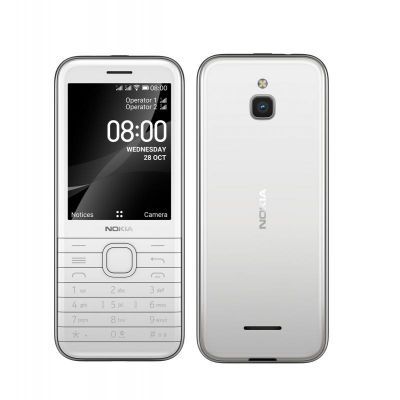 Nokia 8000 4G White *AU STOCK* 2.8\' Screen,4GB Memory, 512 MB RAM,  2MP Rear Camera, Dual SIM, 1500mAh Removeable Batter